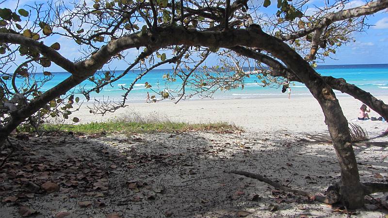 Beach in front of Casa Particular in Varadero, Cuba