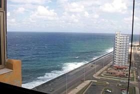 ocean view from window in cuba