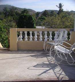 Terrasse in Pension